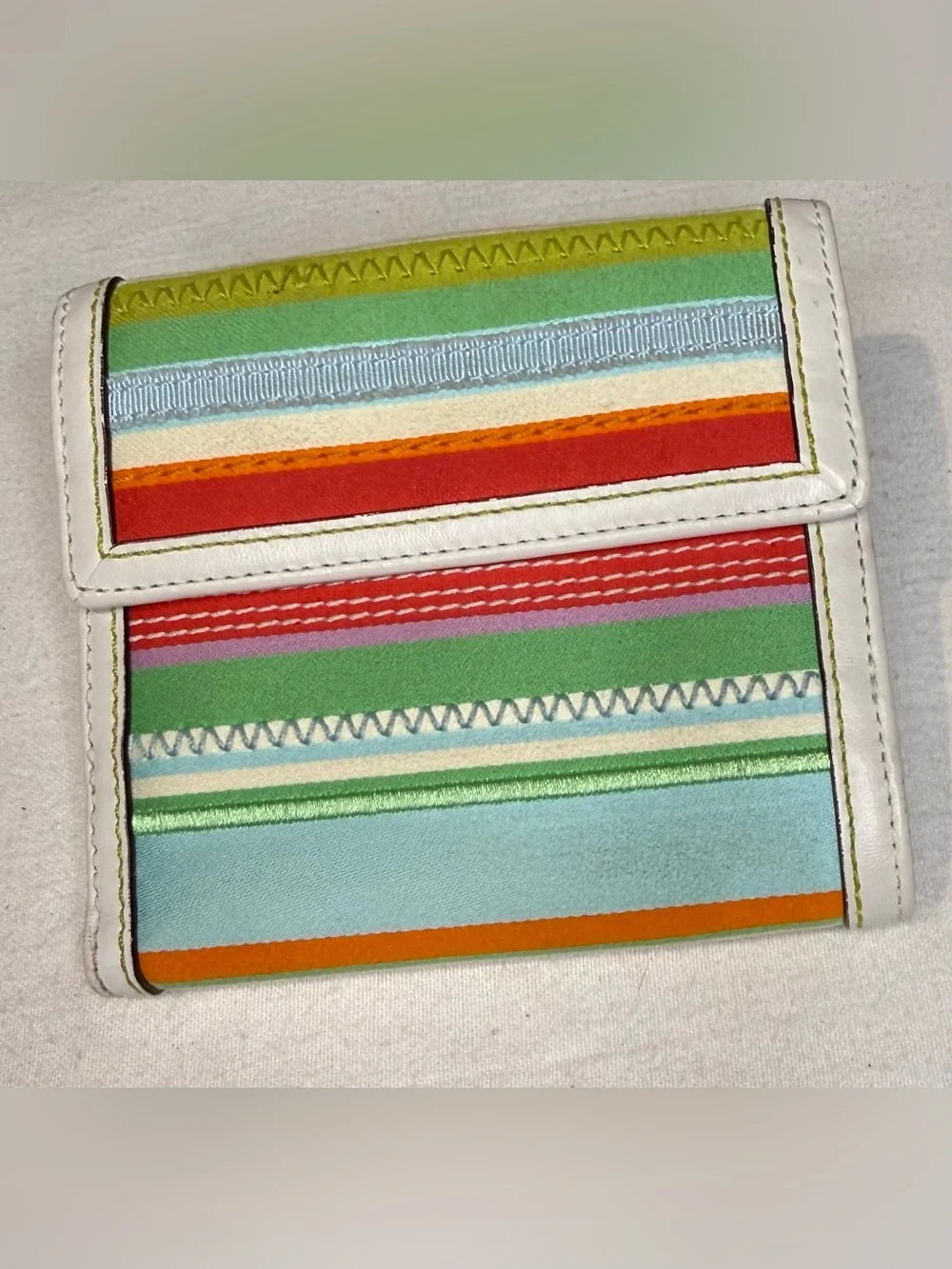 Coach Hampton Pastel Striped Wallet Spring 2004  EUC